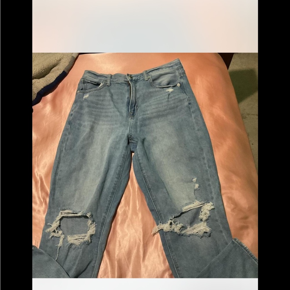 American Eagle Outfitters Blue Boyfriend Jeans Distressed